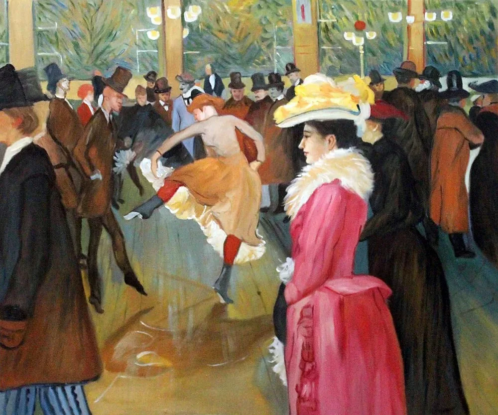 Ballo Da Cui Derivo Il Cancan Paintings For Living Room Wall, At The Moulin Rouge, The Dance By Henri