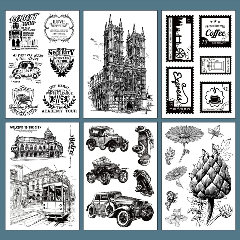 

vintage robot post stamp transparent silicone clear stamp for scrapbooking album DIY craft decoration rubber stamp stationery