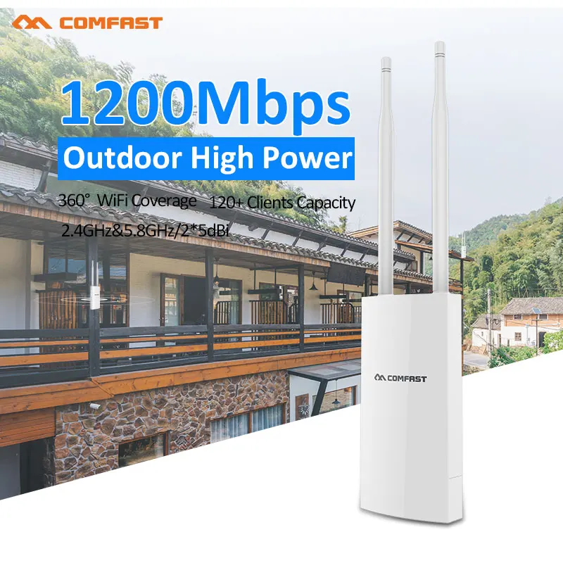 

1200Mbps Dual Band 5Ghz Wireless Outdoor AP/Staion 2*6dbi Antenna High power Wifi Coverage Access point Wi-fi Repeater Router