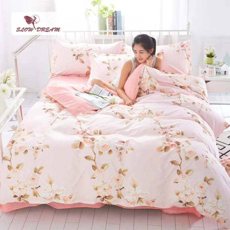 

SlowDream Nordic Bedding Set Comforter Duvet Cover Bedspread Single Double Bed Sheet Linen Adult Twin Queen King Bedclothes
