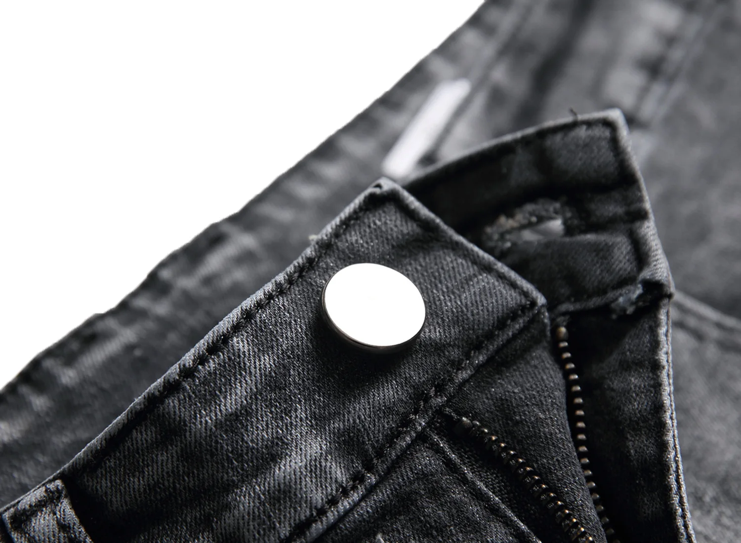 New Streetwear Ripped Biker Jeans homme Men fashion Motorcycle Slim Fit Black White Blue Moto Denim Pants Joggers Skinny cotton