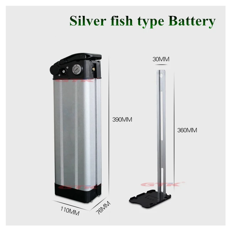 

Silver Fish Battery 36V 10Ah Electric Bike Battery 36V 10.4Ah Lithium Battery for Bafang/8fun 500W Motor Free shipping