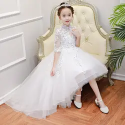 Первое белое платье для девочек на банкет, новинка 2019 года, белое свадебное платье, платье принцессы для девочек на день рождения, vestidos de fiesta