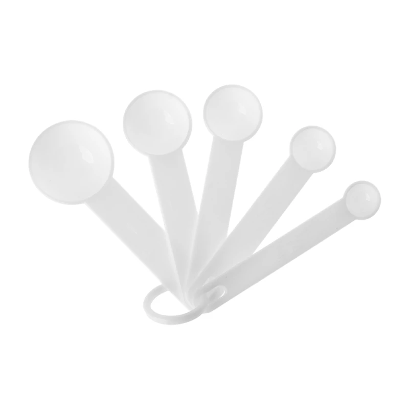 5Pcs/set Measuring Spoon White Plastic Teaspoon Tablespoon Utensil Kitchen Toolin Baking