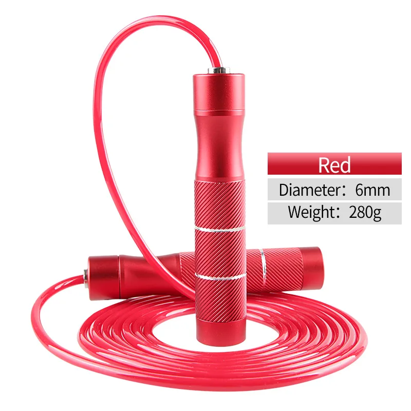 TMT Утяжеленная Скакалка для кроссфита ручка из алюминиевого сплава для фитнес-тренировок мощность регулируемая 2,8 м тяжелый провод скорость скакалка - Цвет: Red-6mm