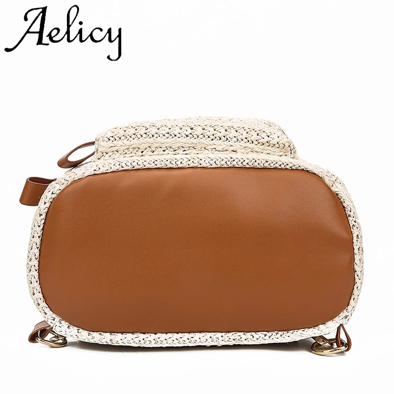 Aelicy, женская Соломенная Сумка, модная тканая мини сумка через плечо, женский рюкзак, высокое качество, Твердая Сумка, карман для телефона