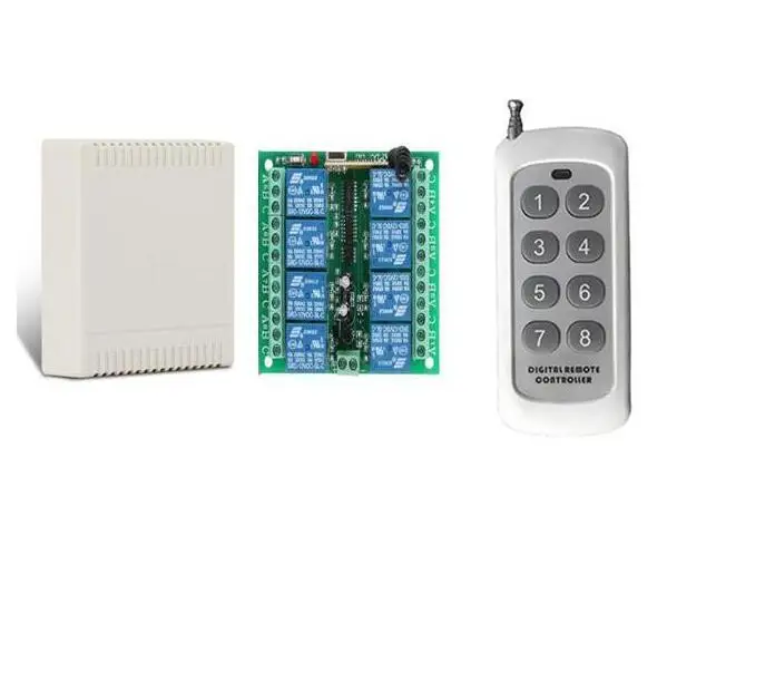 433Mhz DC 12V 8 CH channel RF Wireless Remote Control Switch Remote Control System receiver transmitter 8CH Relay 433Mhz DC 12V 8 CH channel RF Wireless Remote Control Switch Remote Control System receiver transmitter 8CH Relay