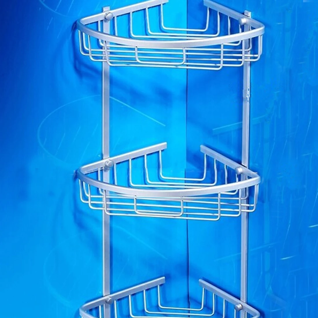

Useful Space Aluminum Basket With Hook Health Angle Frame Storage Shelf Bathroom Shower Accessories