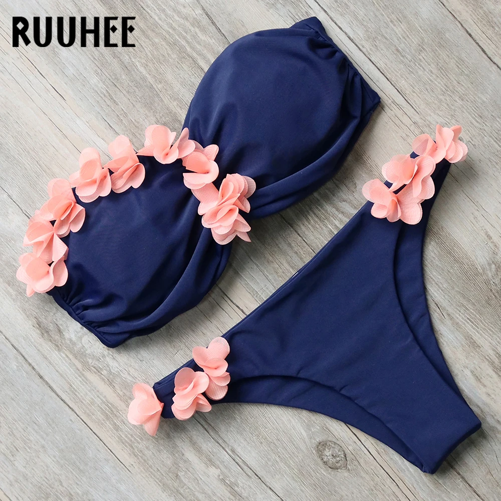 RUUHEE Bikini Swimwear Swimsuit Women 3D Floral Sexy Bikini Set Bathing Suit Push Up Beach Wear Maillot De Bain Femme Biquini RUUHEE Bikini Swimwear Swimsuit Women 3D Floral Sexy Bikini Set Bathing Suit Push Up Beach Wear Maillot De Bain Femme Biquini