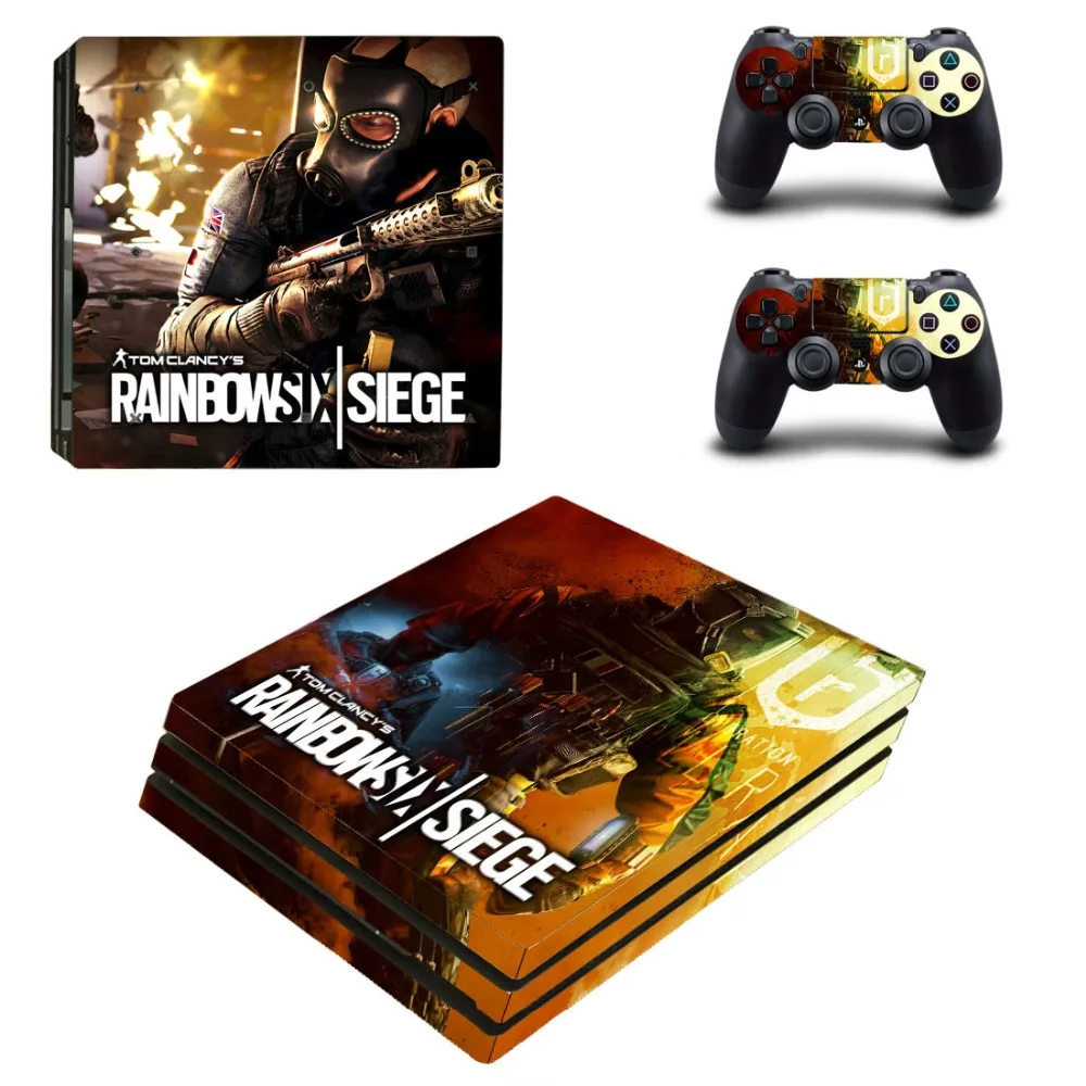 Виниловая наклейка Tom Clancy's Rainbow Six Siege PS4 Pro для консоли Playstation 4 и 2 контроллера