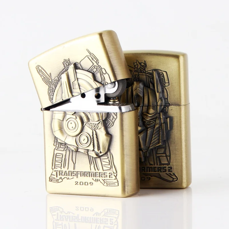 

Transformers carving Gas Cigarette Lighter Cigarettes Kerosene Flint Petrol Vintage Gasoline Lighter Oil Petrol Refillable