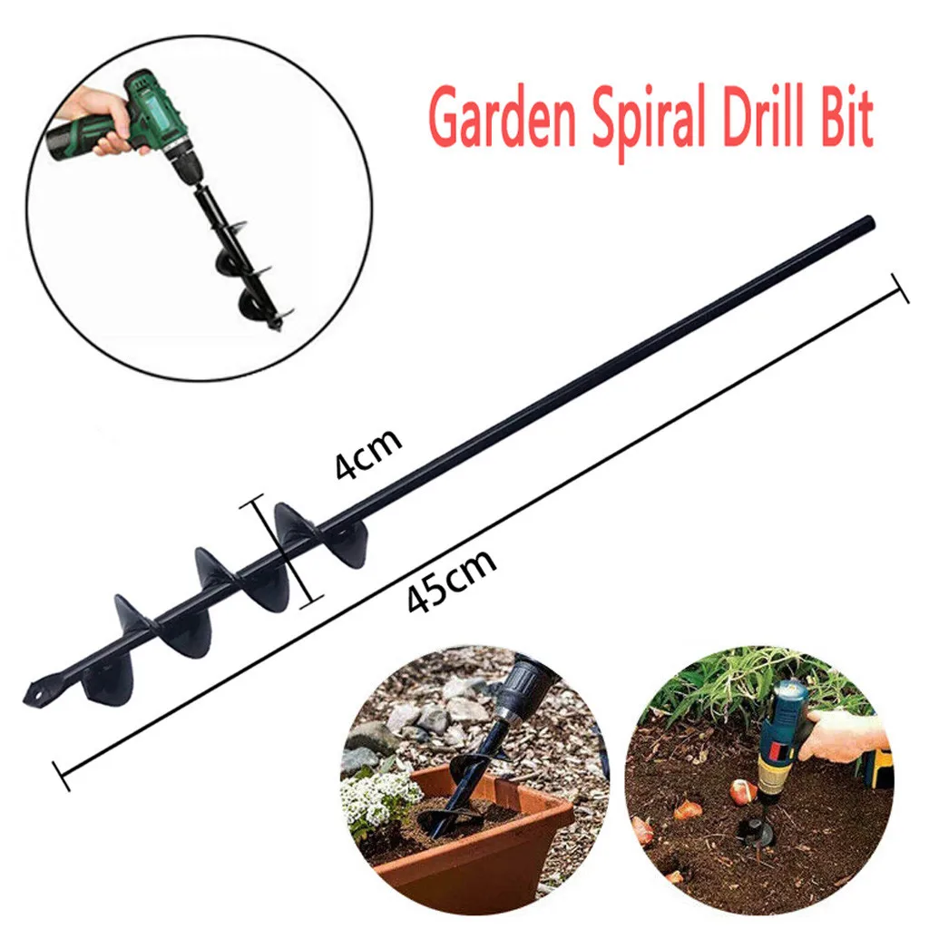 

Garden Planter Spiral Drill Bit New Planter Garden Auger Hole Digger Drill Bit Attachment Yard Gardening Hole Tool 40x220/250mm