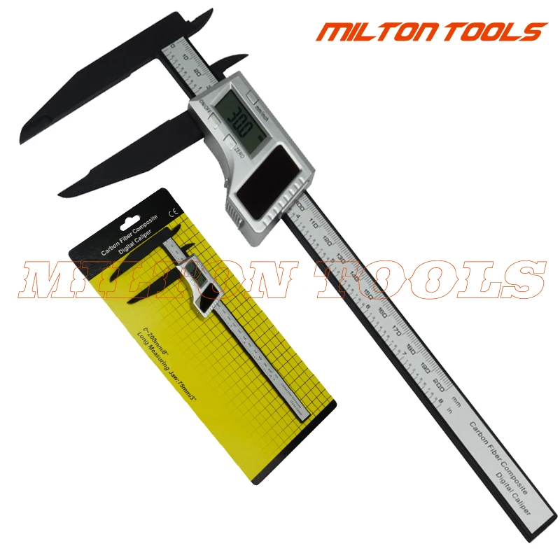 

200mm 8inch long jaw solar Electronic Digital Caliper solar energy plastic verneier caliper micrometer thickness gauge