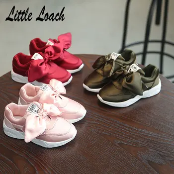 

Girls All-match Flat Sneakers Bow knot Princess Espadrilles Children Breathable Casual Sport Shoes Size 26-36 Zapatos Ninas