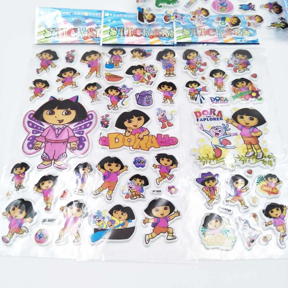 6 Pcs Dora Gadis Gelembung Stiker Kartun Anak Hadiah Ulang Tahun