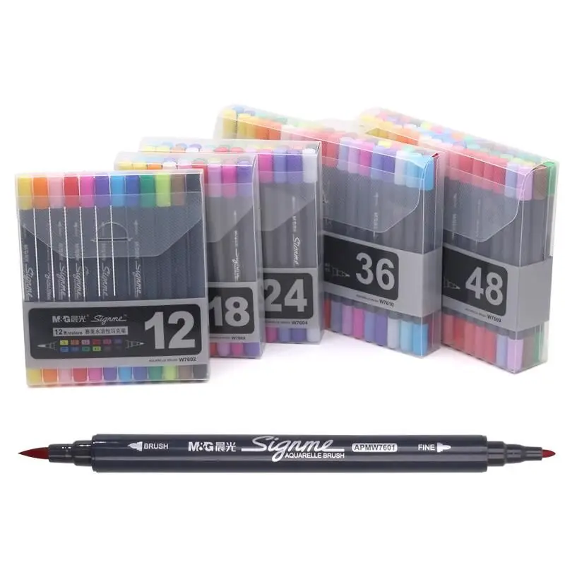 

Dual Tip Brush Marker Highlighter Pen Set 12/18/36/48 Colors for Bullet Journal Adults Coloring Book Note Art DrawingSketching