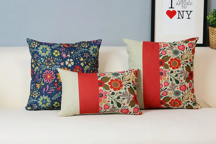 Beautiful floral garden Pillows American country style Cushions For Sofas Red cute Decorative Pillows wholesale Beautiful floral garden Pillows American country style Cushions For Sofas Red cute Decorative Pillows wholesale