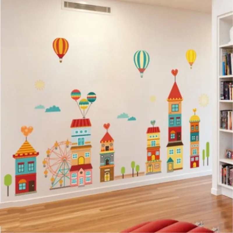 Wall Stickers For Kids Rooms Large Cartoon Background Wall Sticker Self