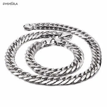 

Chain jewelry set cool,rock men gift stainless steel bracelet necklace trendy party sets gift men necklace