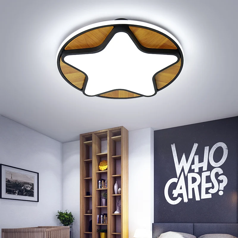 

Modern led chandeliers light white black lights for children room kids baby bedroom round star living room chandelier lamp