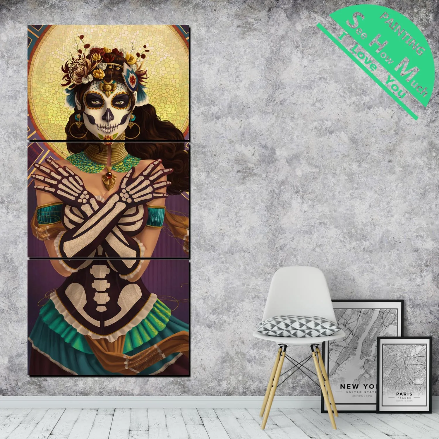 

3 Piece Sugar Girl Canvas Art Decorative Pictures Wall Poster Modern Wall Pictures for Living Room Posters and Prints
