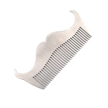 Мужские инструменты для бритья, расчески для бороды, черные из нержавеющей стали, расчески для усов, бороды, стильные модели, серебристые