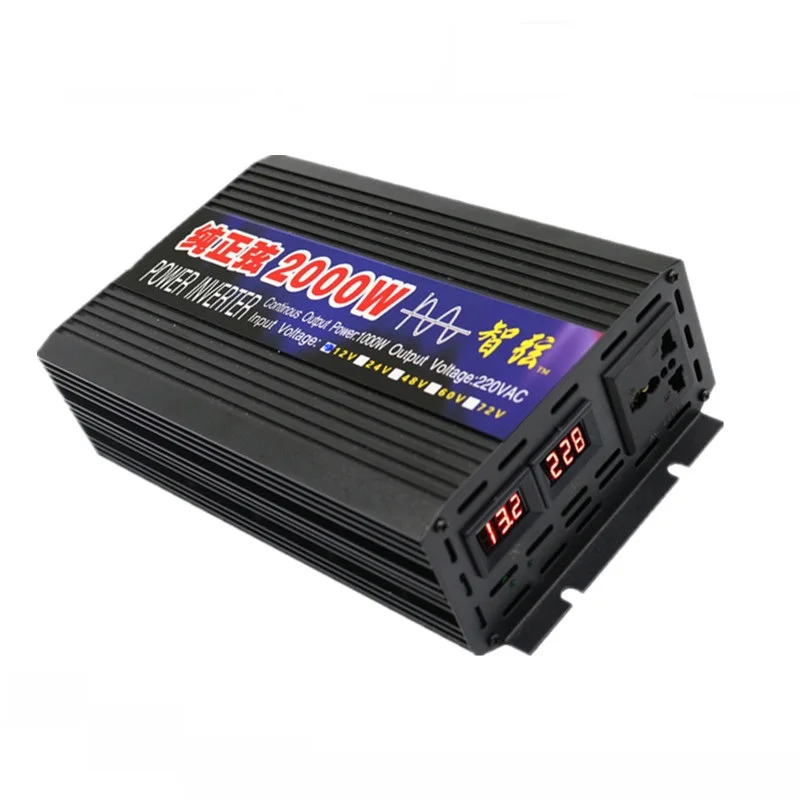 2000 Вт бытовой чистая Синусоидальная волна инвертор 12V24V48V60V до 220В двухзначный