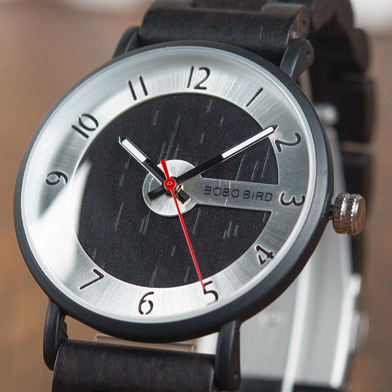 BOBO BIRD Wood Watch Quartz Wristwatch With Big Dial Fashion Simple Design For Men and Women Timepieces Relogio C-Q23