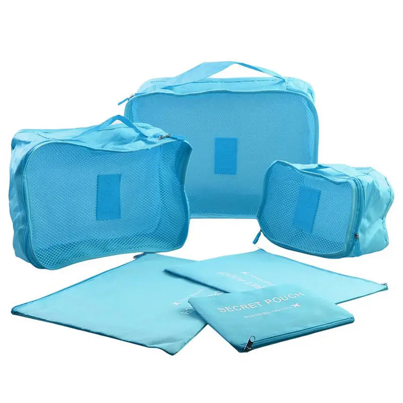 6 шт., водонепроницаемые дорожные сумки для хранения, органайзер для одежды, сумка, упаковка для одежды, куб, органайзер для багажа, сумка