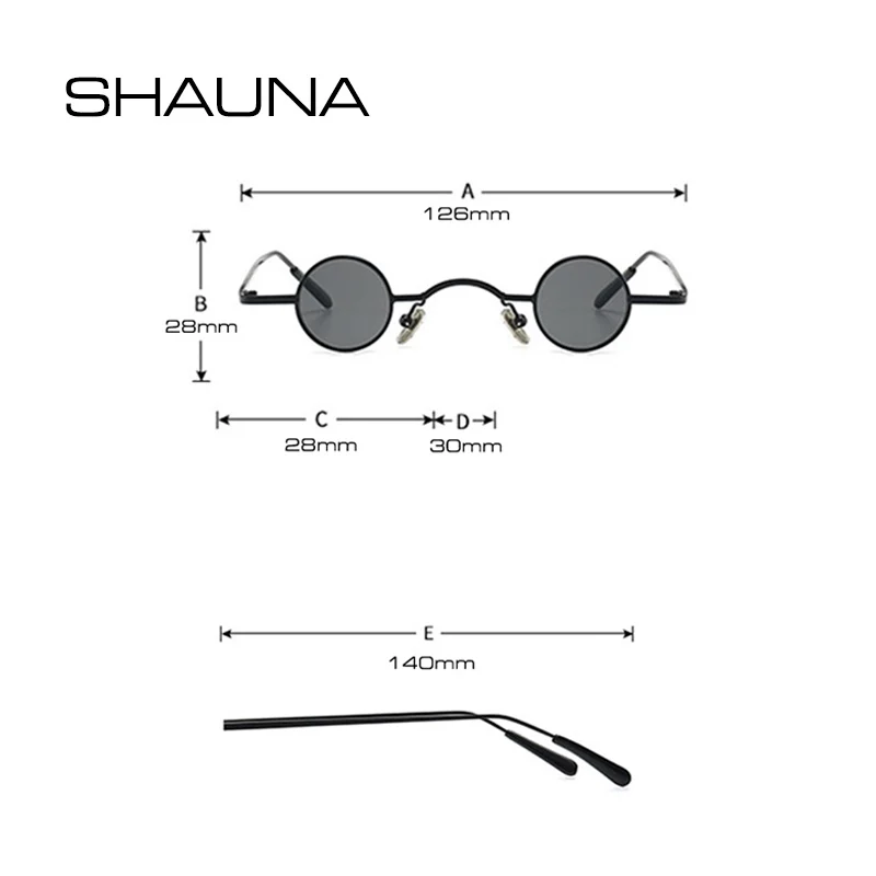 SHAUNA Ретро стимпанк Солнцезащитные очки женские Ins популярные маленькие круглые солнцезащитные очки мужские
