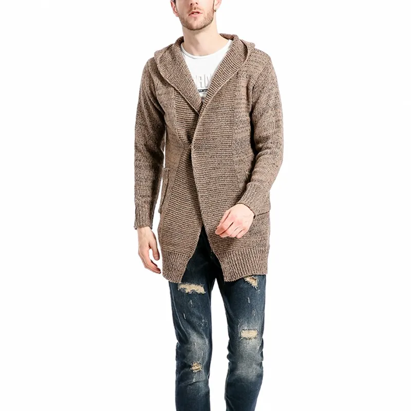 Бренд осень зима мода Повседневный Кардиган свитер пальто мужчины свободный крой теплая вязаная одежда свитер пальто мужской одной кнопки