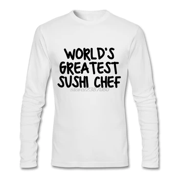 

2019 Fashion worlds greatest sushi chef Shirts Men Long Sleeve Popular T Shirts Cheap Wholesale Full Sleeve For Men T-Shirts