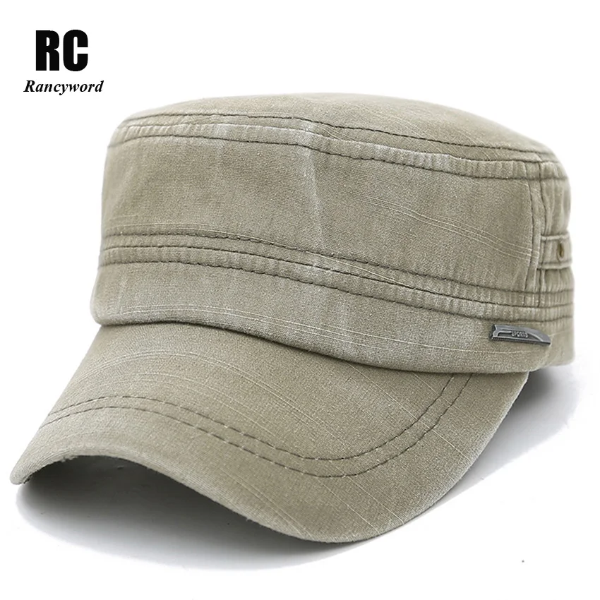 [Rancyword] 100 Cotton Military Hats For Men Baseball Caps Return Flat