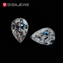 GIGAJEWE Муассанит грушевидной огранки 6*10 мм 1.8ct белые G цветные бусины из рыхлой породы драгоценных камней декоративные украшения камни Шарм Для кольца и ожерелья