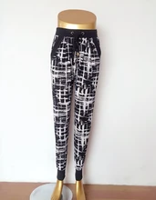 2017 Ladies Jogger Pant Pleated Drawstring Sweatpant Abstract Trousers Women Casual pant With pocket American Order Style 8817