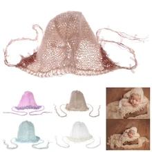 Реквизит для фотосессии новорожденных, для маленьких мальчиков и девочек, ручная работа, мохер, кружевная шапка, Детский костюм, MAY21-A