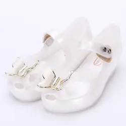 Melissa трехслойные мини бабочка детская обувь Modle дети желе сандалии для девочек мягкая подошва принцессы 2018 новый летний