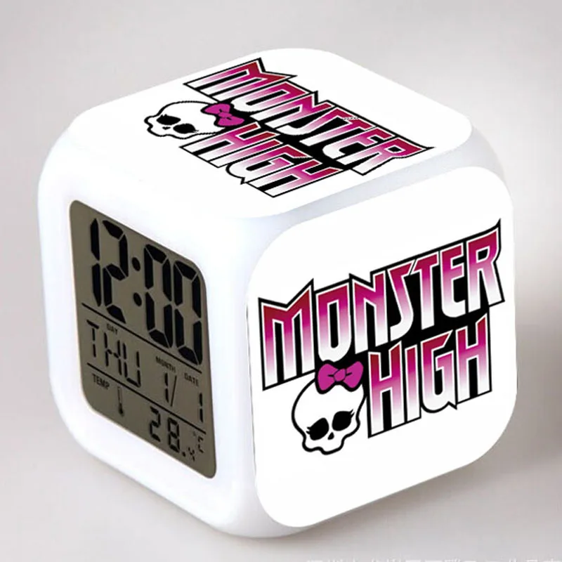 35 Monster High будильник, светящийся светодиодный цветной мигающий Будильник для детских комнат многофункциональные игрушки будильники лампа despertador - Цвет: 35