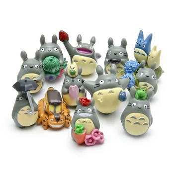 

Puppets Toy 12pcs/lot Totoro Hayao Miyazaki Totoro doll Miyazaki Hayao Anime PVC Mini Set F Doll Action Figure doll baby Toys