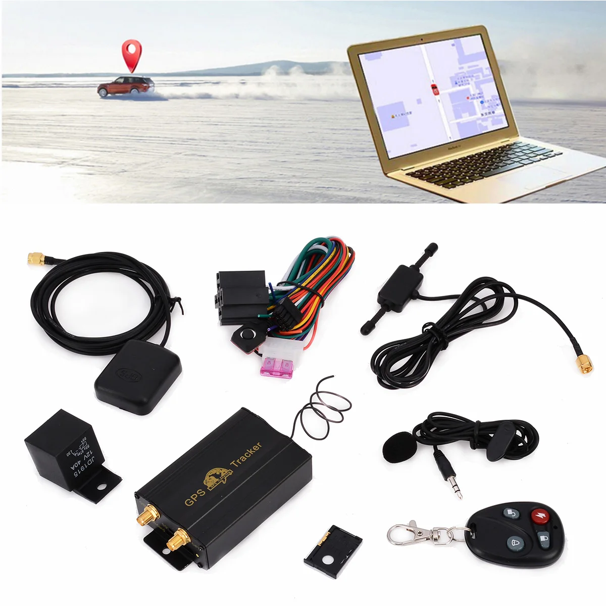 New 1 Set Car GPS Tracker Locator TK103B GPS/GSM/GPRS Vehicle Truck Car Burglar System with Remote Control Kit