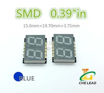 

20pcs/lots BLUE 0.39 inches 7 Segment SMD LED Display 0.39" 0.39in 2 Bit smd Digital Tube digital display