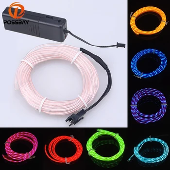 

POSSBAY Car Sewing Edge Interior Decoration Soft Lights LED Strip 1M Flexible Glow Wire Neon Lamp Decor + Battery Box