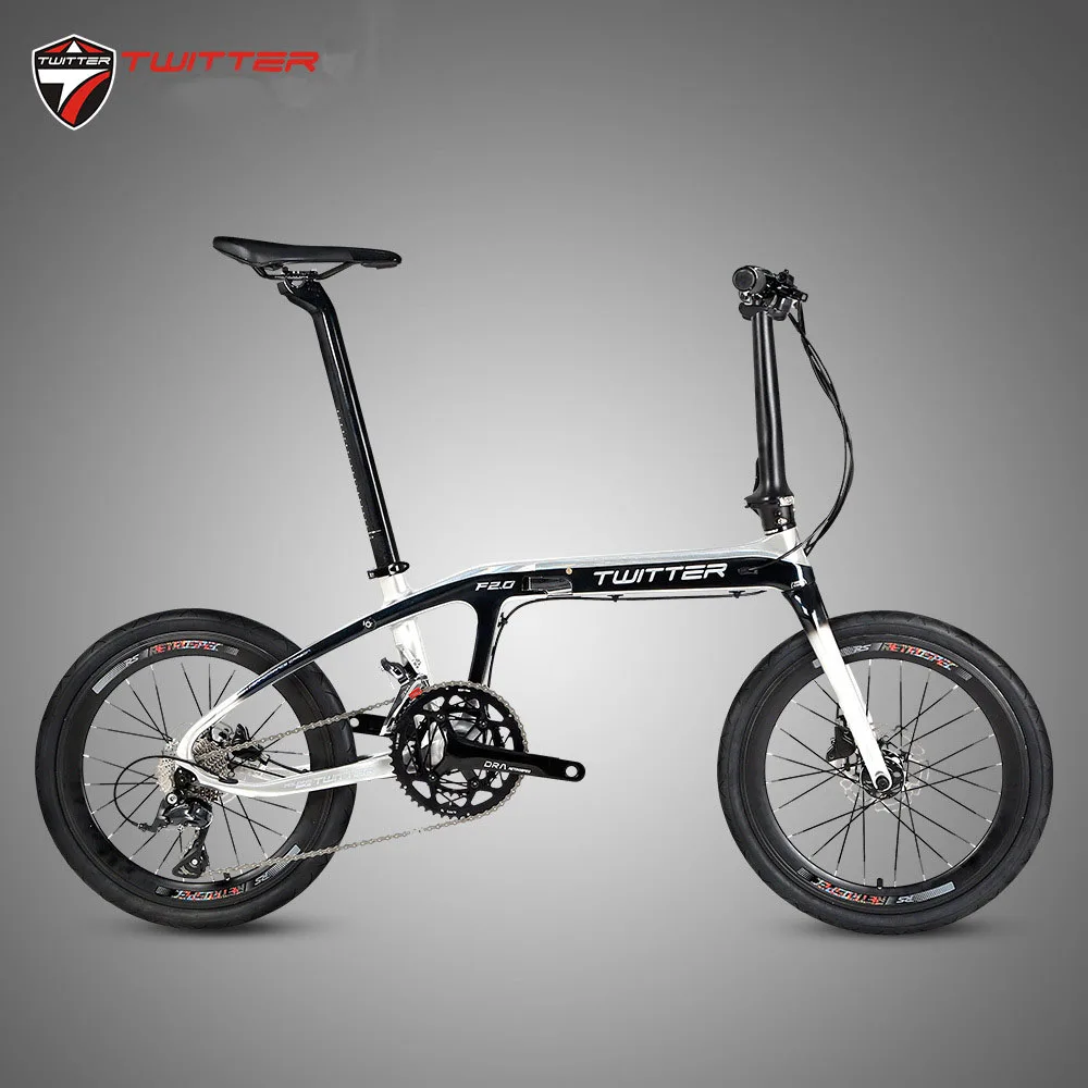 Твиттер F2.0 BMX карбоновый складной велосипед 20 дюймов колеса 22s 18s 16 Скорость 2400 8s