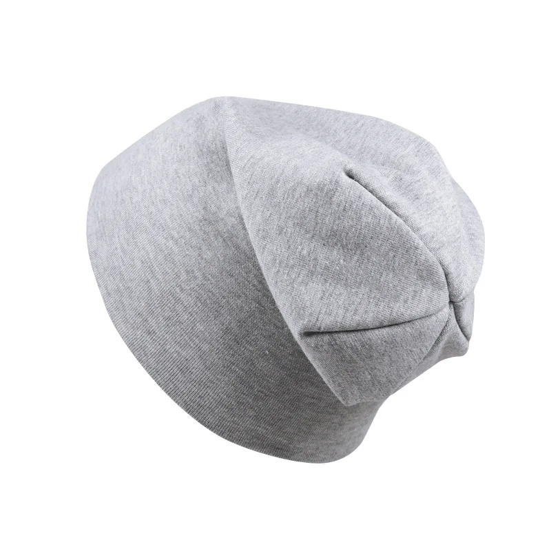 light grey hat Новая детская шапка в стиле хип-хоп для уличных танцев, весенне-Осенняя детская шапка, шарф для мальчиков и девочек, вязаная шапка, зимняя теплая одноцветная детская шапка - Цвет: light grey hat