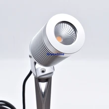 12 Вт CREE COB Спайк светодиодное садовое освещение 24 в наружный Прожектор круглый базовый серебристый/черный светодиодное ландшафтное освещение 16 шт./партия