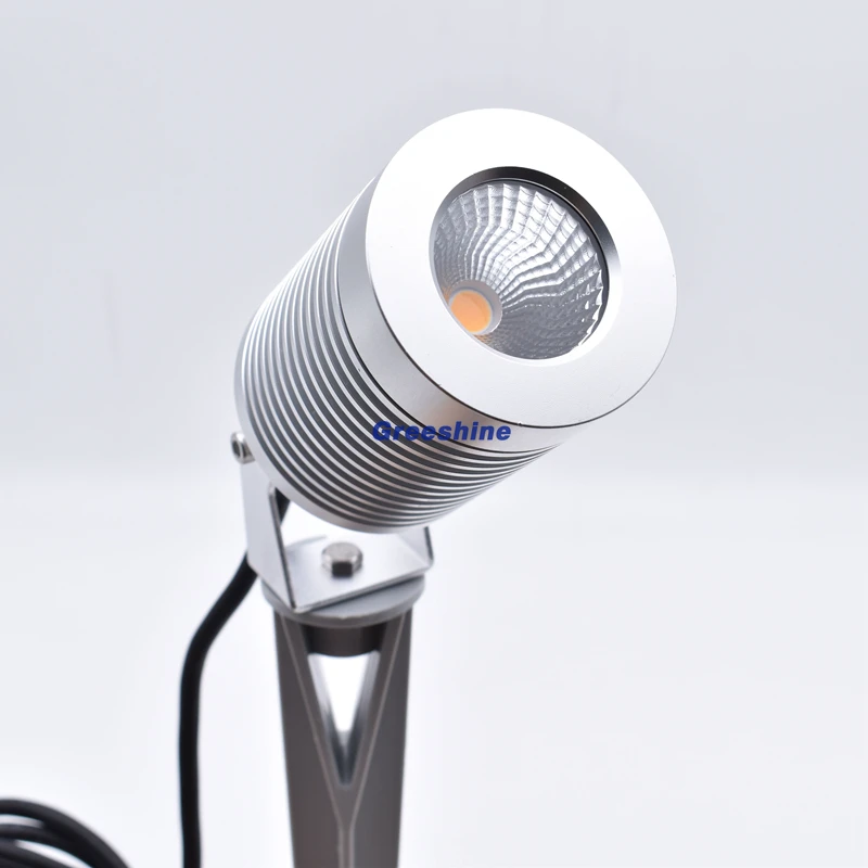 

12W CREE COB Spike garden led Light 24V Outdoor Flood Light round base Silver/Black led landscape lighting 16pcs/lot