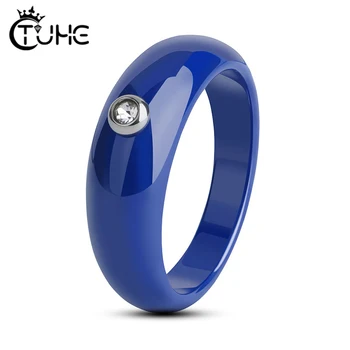 

2019 Romantic Lovely Natural Birthstone in Bridal Princess Wedding Engagement Wedding Ring Made By Ceramic Size 6 7 8 9