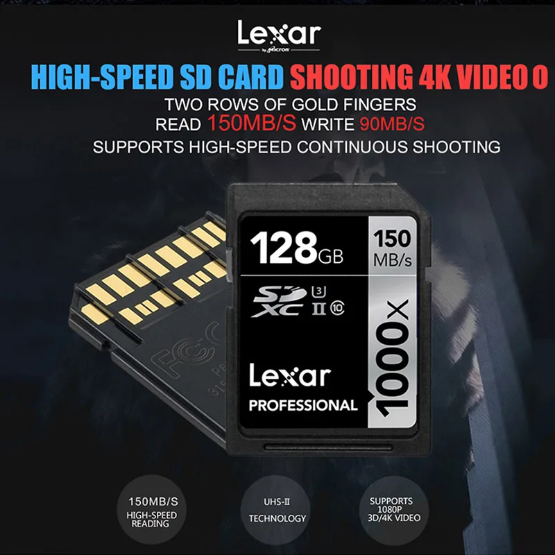 Lexar sd карта 32 GB 633x 1000x U3 Class10 128 Гб памяти UHS I C10 64 2000x cartao de карты для Камера|Карты