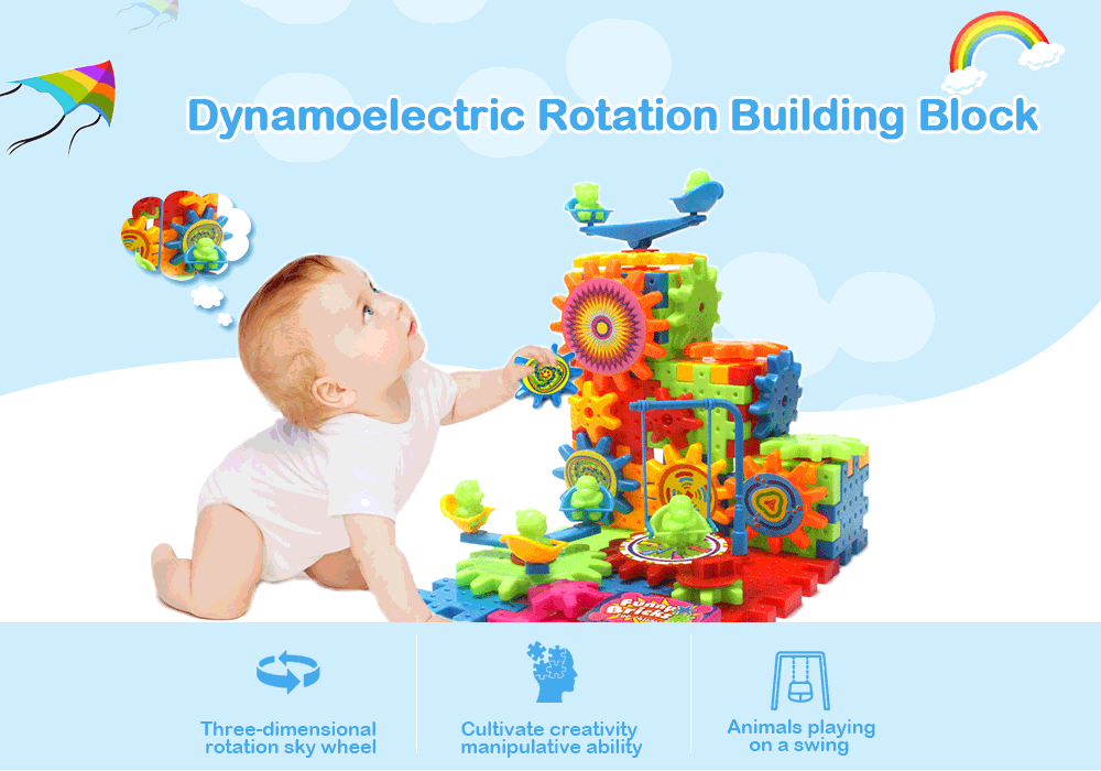 Changeable Model ABS Educational Dynamoelectric Building Block for Kids