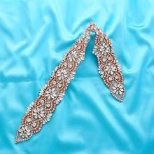 Ручной работы кристалл DIY широкий выбор аксессуаров горный хрусталь золото невесты Свадебные платья Аппликация бисером серебро жемчуг S139